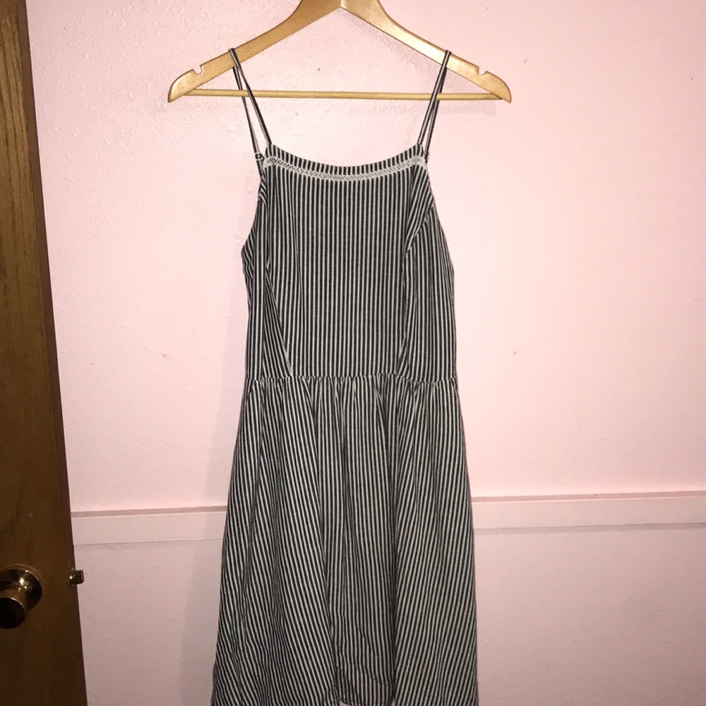 Spaghetti - Strap Striped Dress